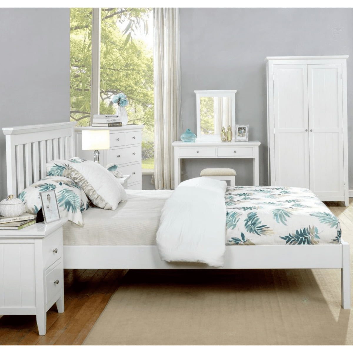 Cadre de lit Lolly White en bois massif