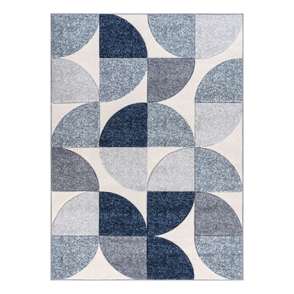 Tapis géométrique Mason Blue à quatre quadrants
