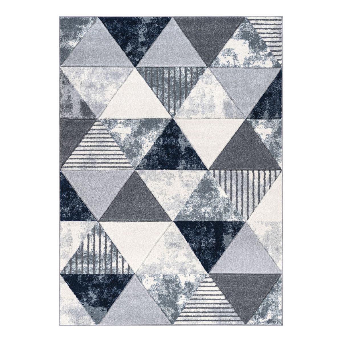 Tapis Mason Blue à motif triangulaire texturé
