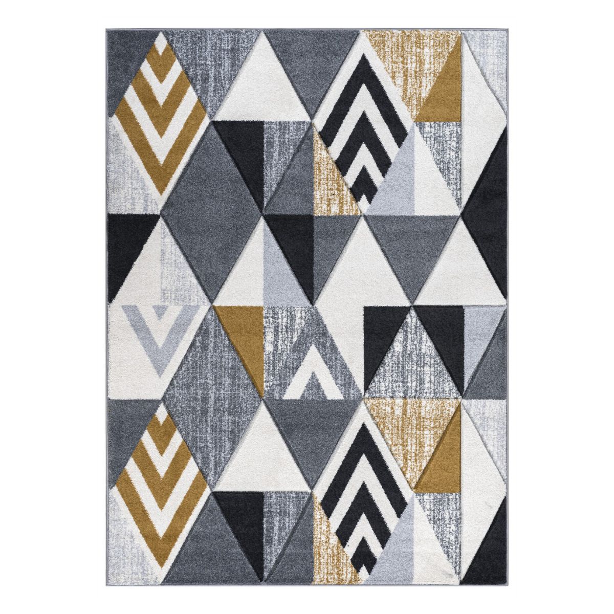 Tapis Mason monochrome à chevrons moutarde