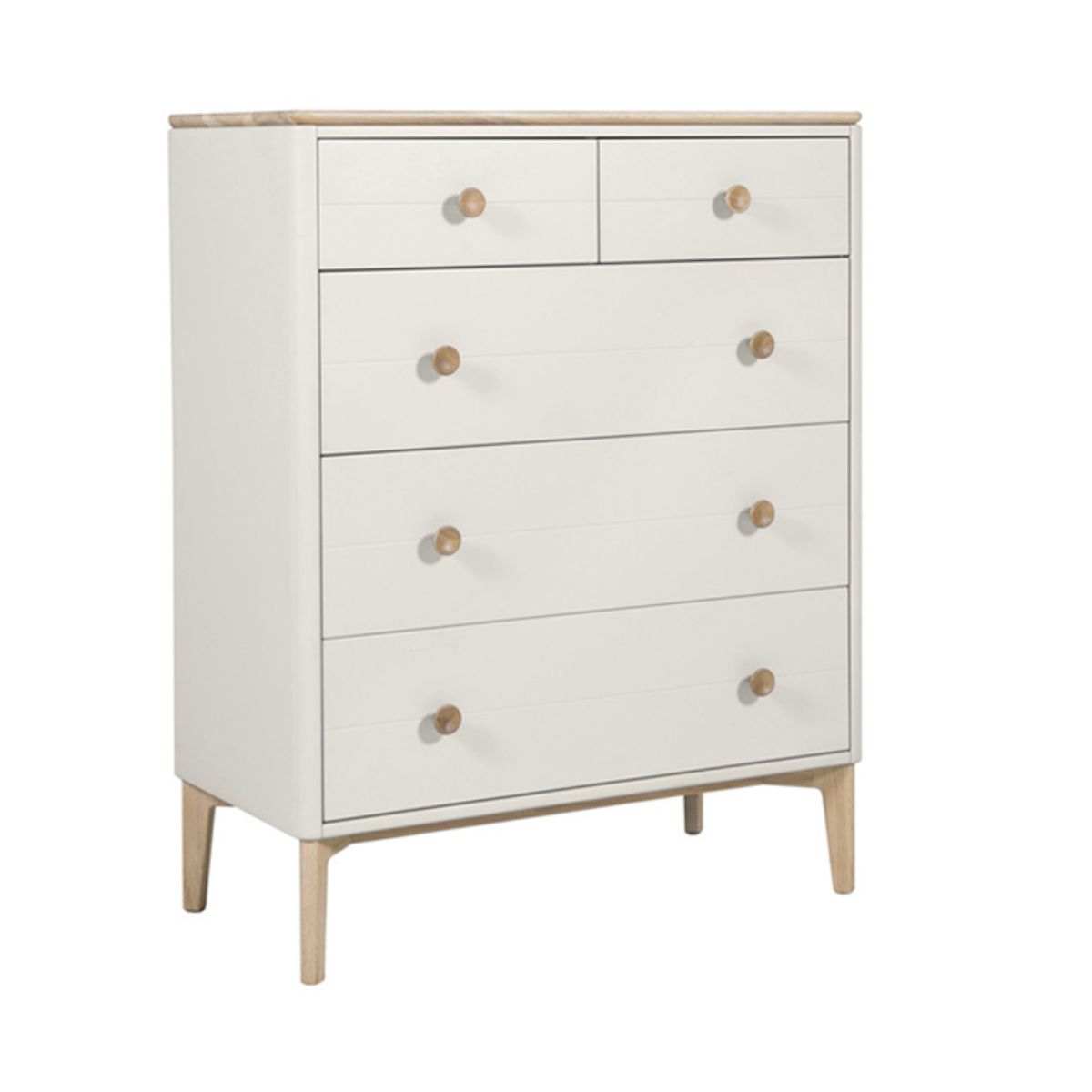 Commode Megara en chêne cachemire à 5 tiroirs