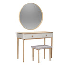 Tabouret de coiffeuse Megara en chêne cachemire