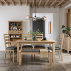 Chaise de salle à manger Monarda en chêne à dossier échelle