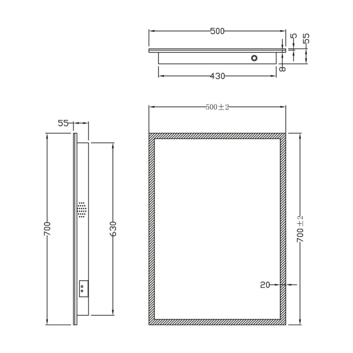 Miroir Mosca rétroéclairé par LED