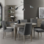 Chaise de salle à manger rembourrée grise Moyvane