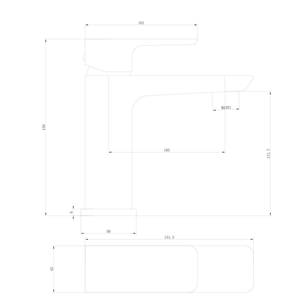 Mitigeur monobloc Muro Black pour lavabo