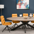 Fauteuil pivotant en acier brossé Nicosia