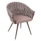 Chaise Blake à pieds inclinés en tweed rose