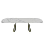 La table de salle à manger extensible en céramique Peggy White