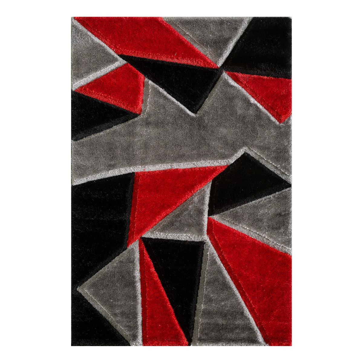 Tapis Pluton rouge et gris