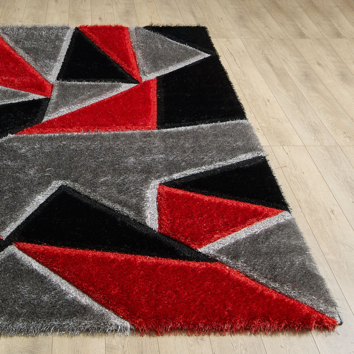 Tapis Pluton rouge et gris