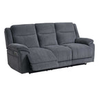 Fauteuil inclinable électrique 3 places en tissu gris Plymouth