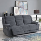 Fauteuil inclinable électrique 3 places en tissu gris Plymouth