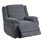 Fauteuil inclinable électrique en tissu gris Plymouth