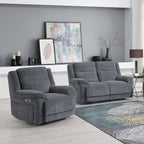 Fauteuil inclinable électrique en tissu gris Plymouth