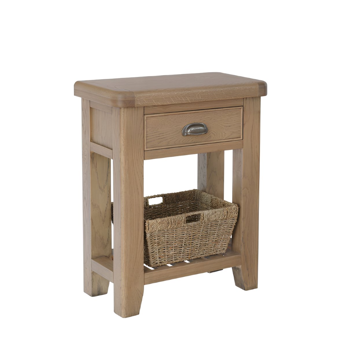 Table de téléphone en chêne fumé Rigel