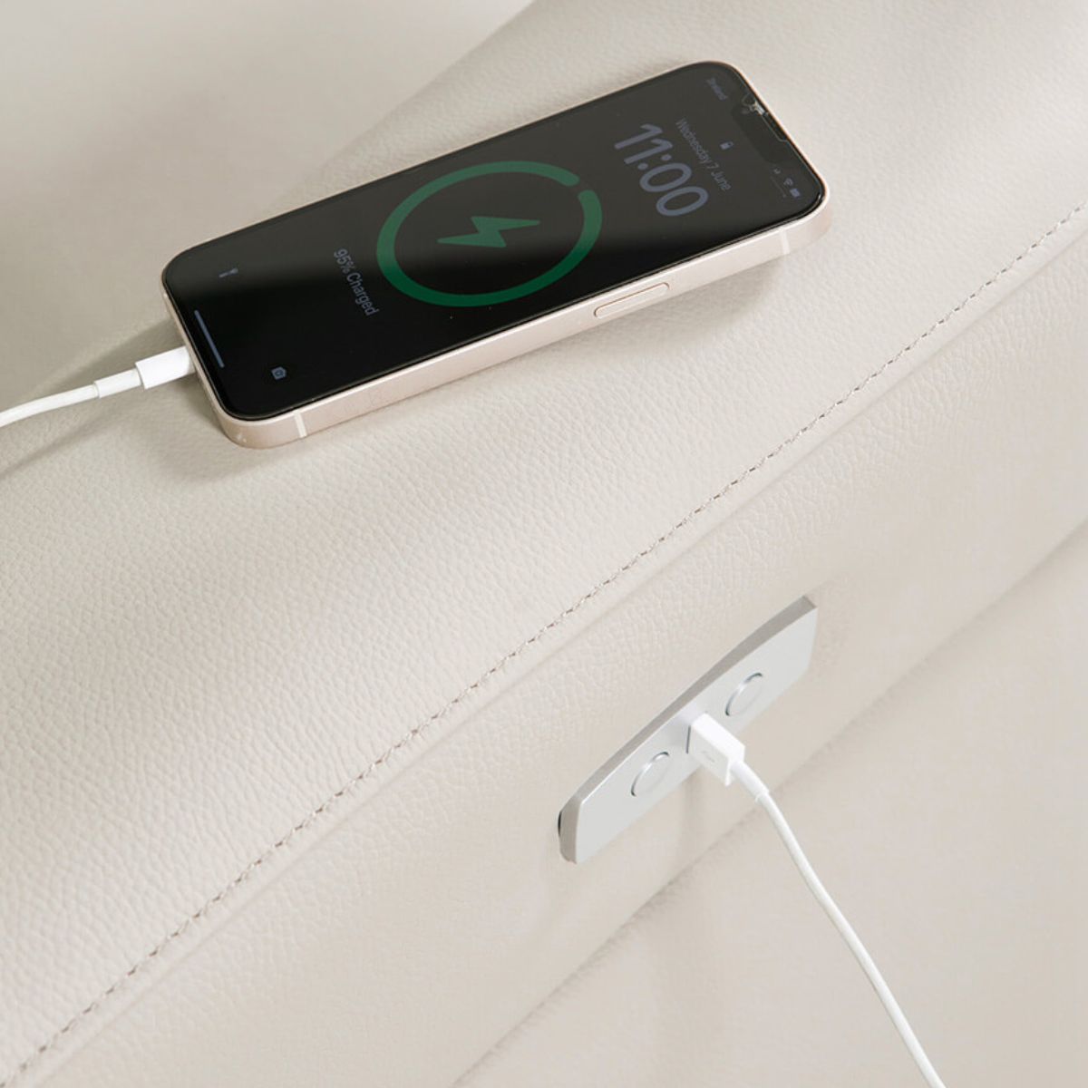 Fauteuil inclinable électrique en cuir Rosslare