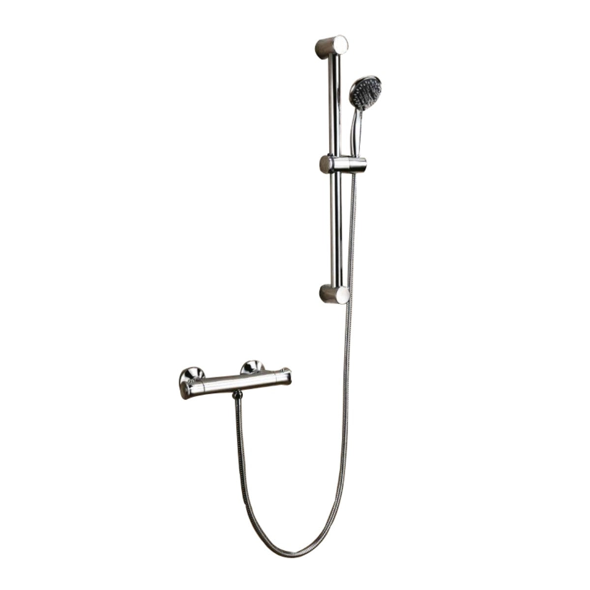 Kit de douche ronde : robinetterie ronde en laiton, kit de colonne montante et supports