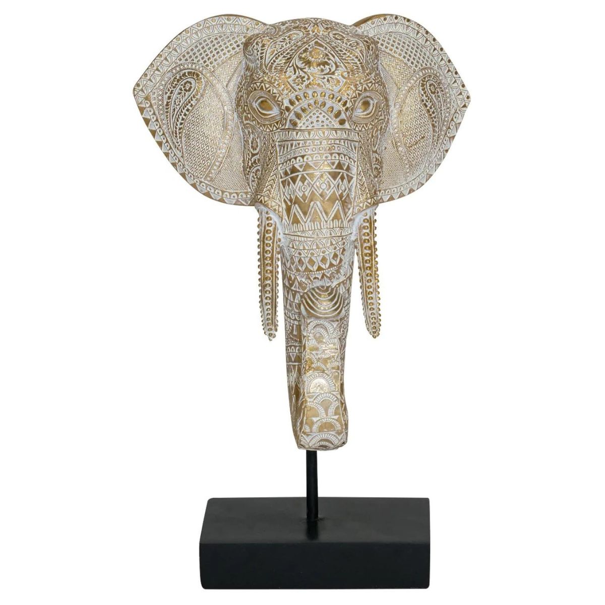 Sculpture de tête d'éléphant de style indien