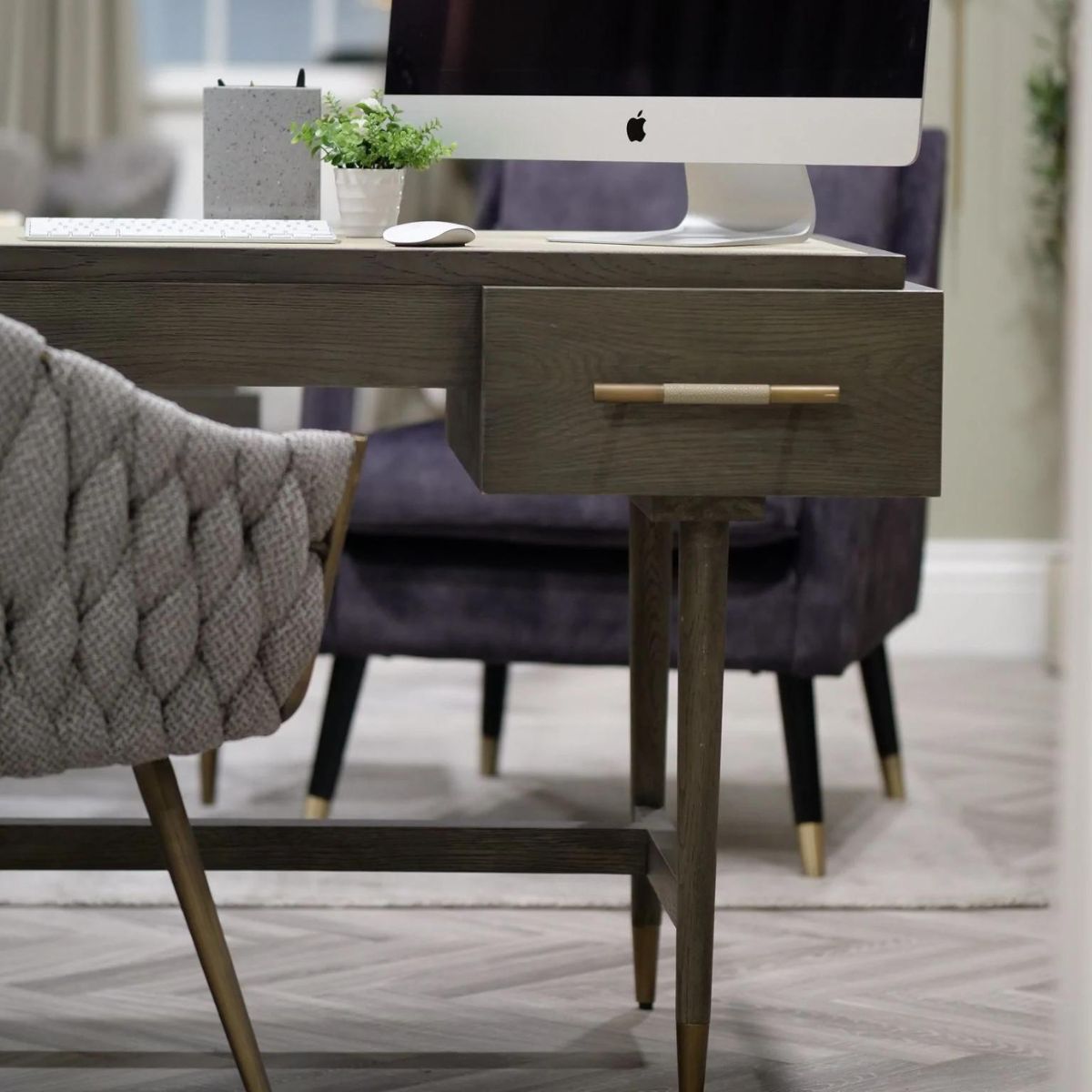 Bureau Art Déco en galuchat et chêne gris de Nîmes