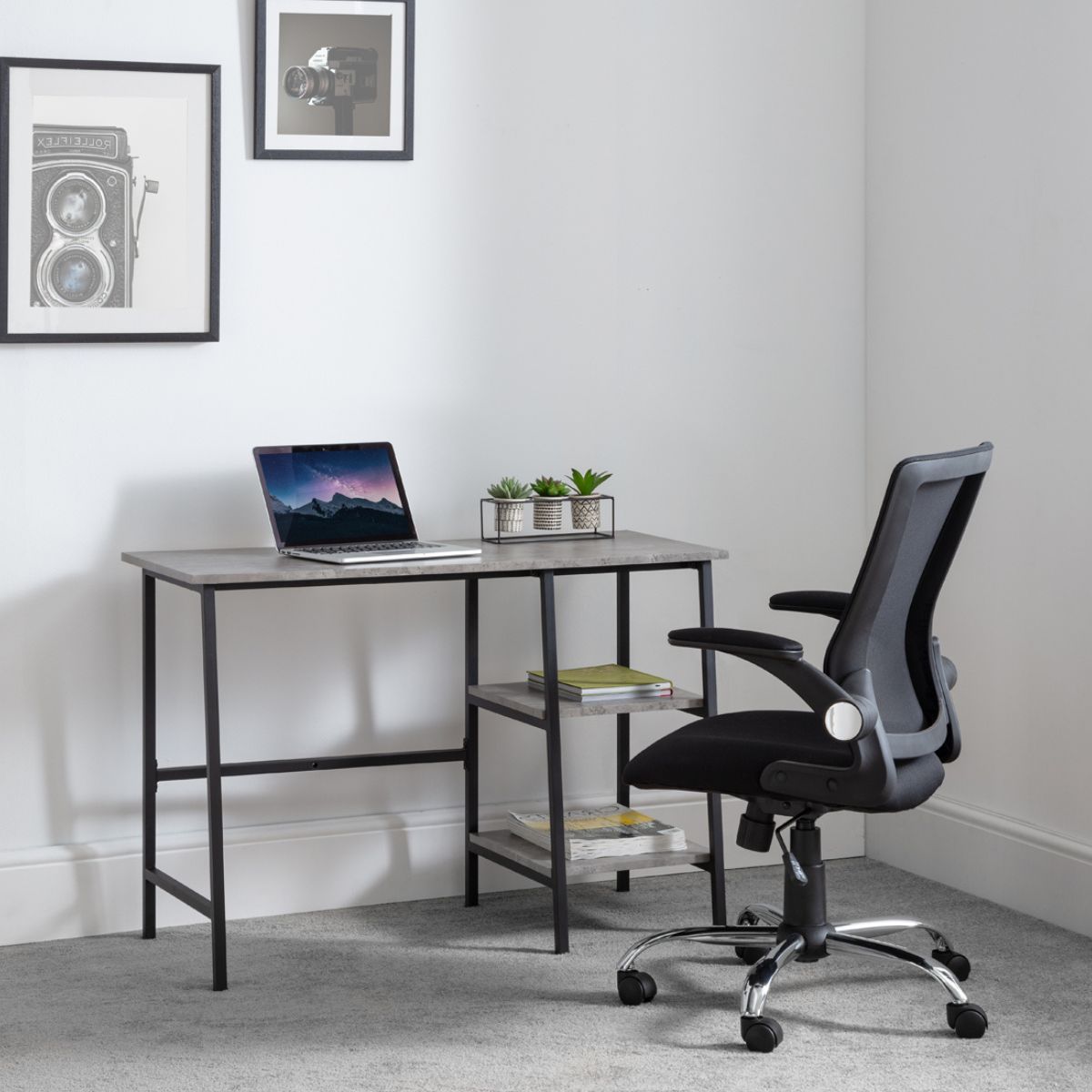 Bureau effet béton gris Shay