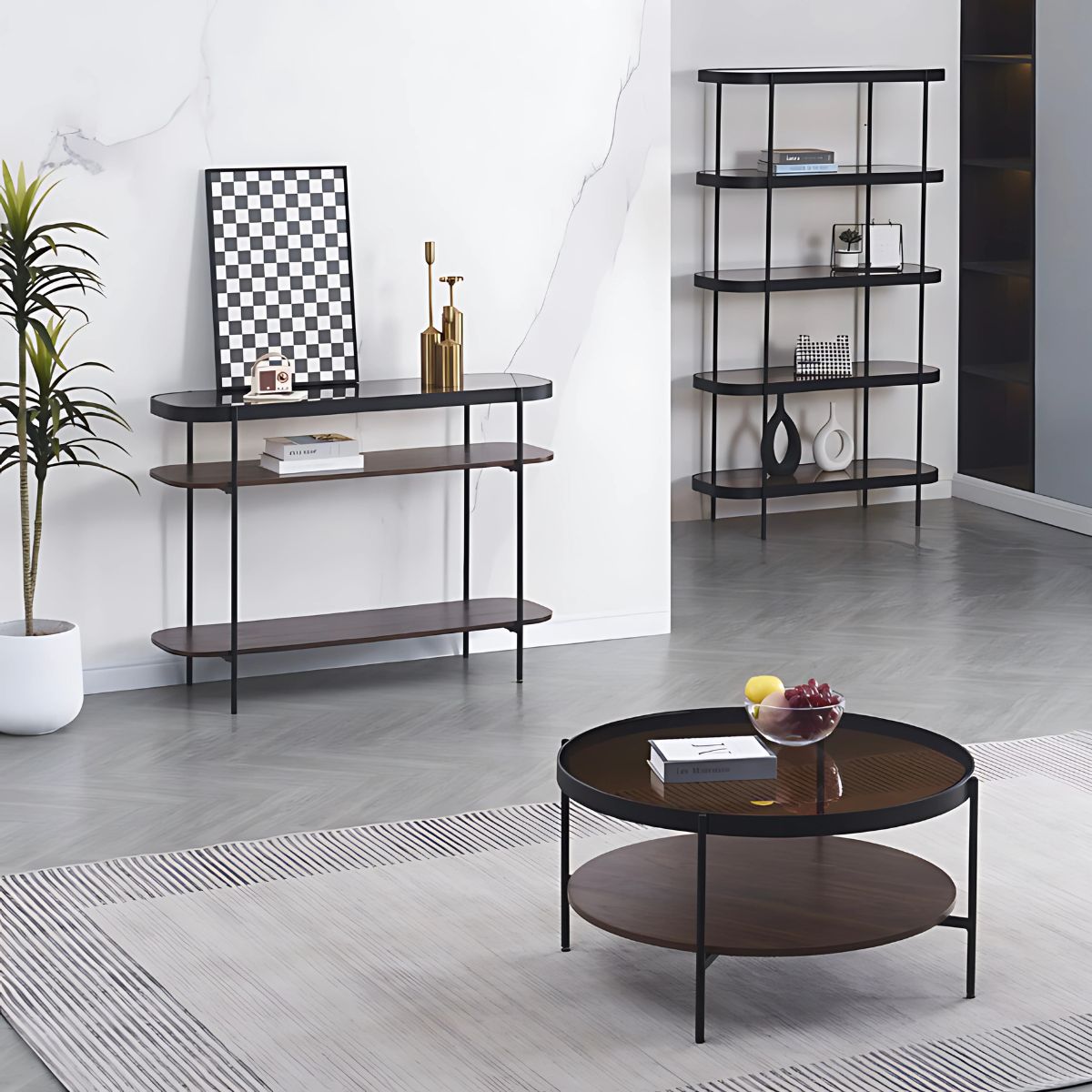 Bibliothèque haute Salem en noyer