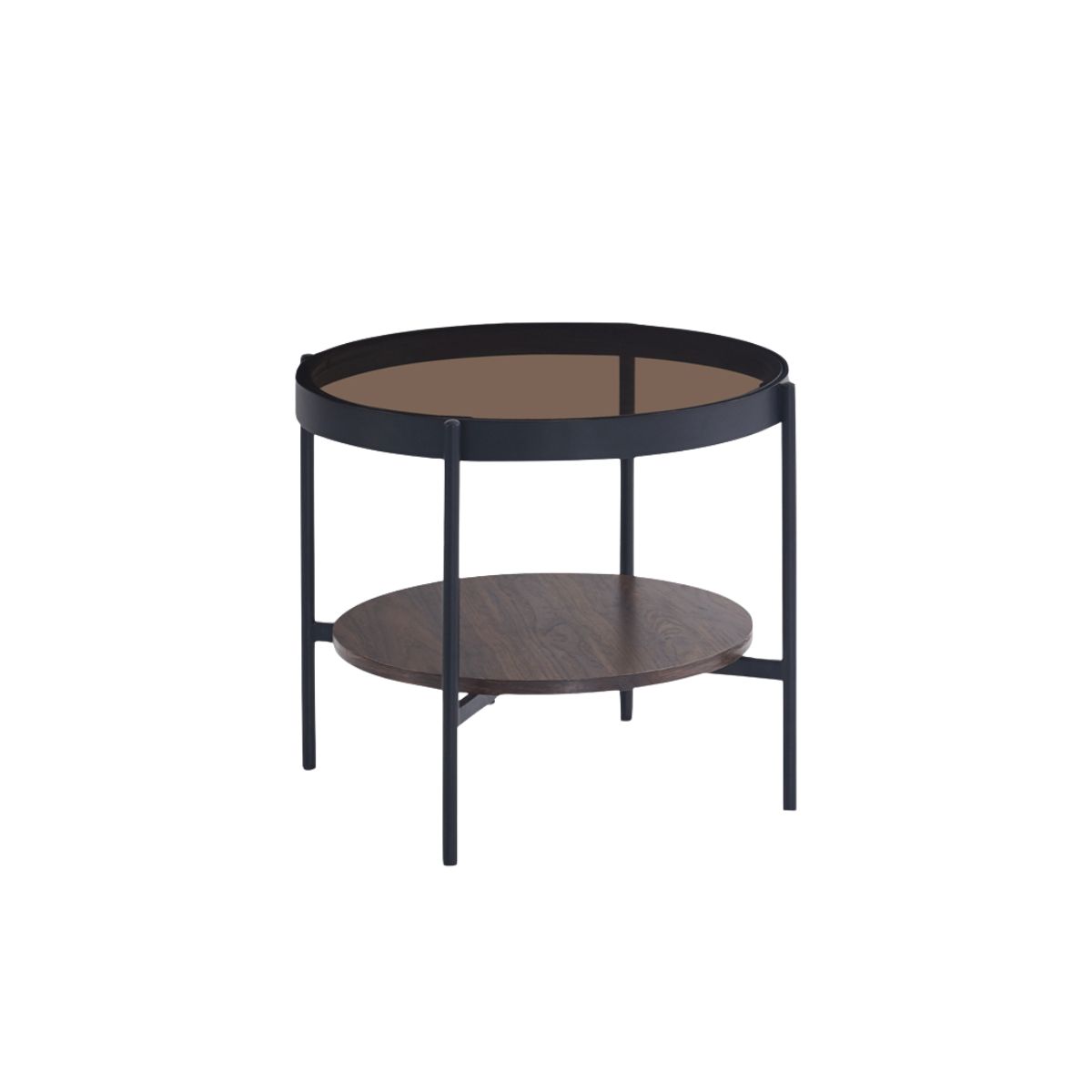 Table basse ronde en noyer Salem