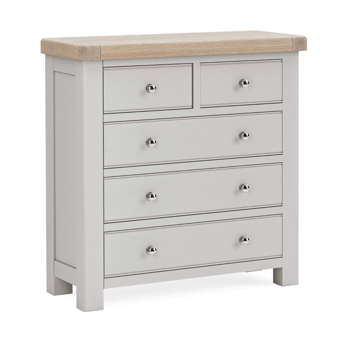 Commode Santana en chêne gris à 5 tiroirs