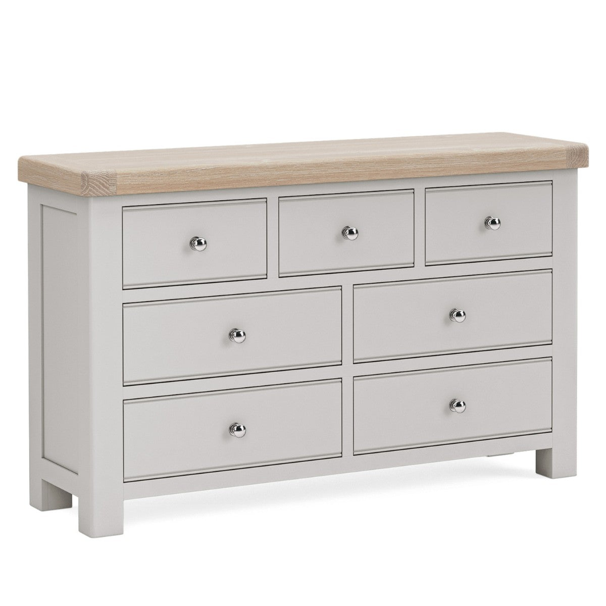 Commode Santana en chêne gris à 7 tiroirs