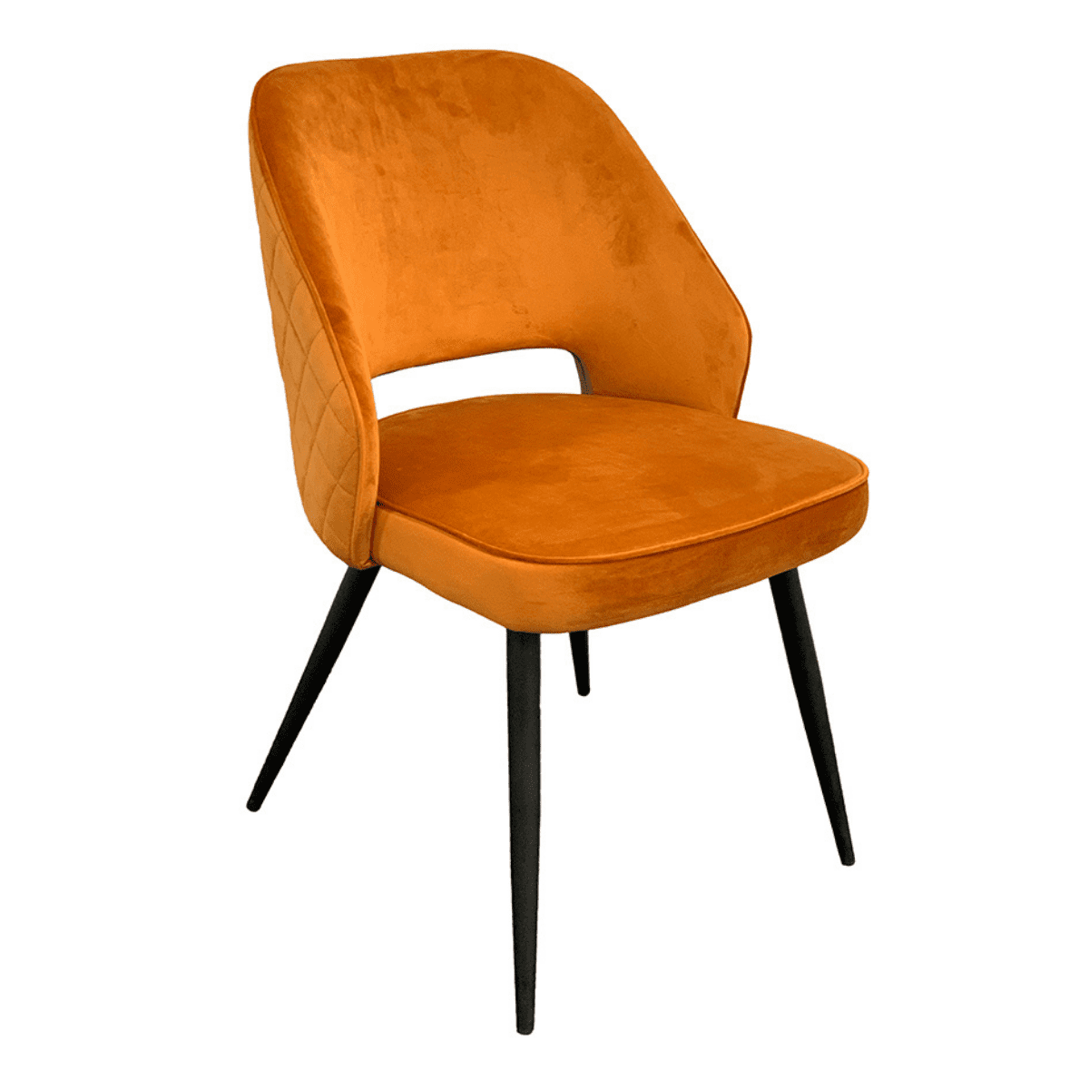 Chaise de salle à manger Santry en velours à dossier incurvé