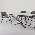 Chaise de salle à manger Santry en velours à dossier incurvé