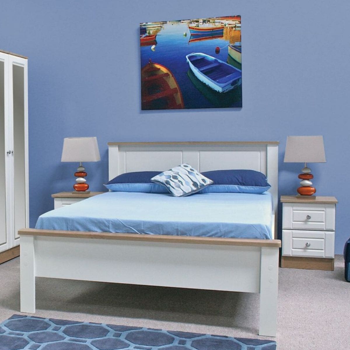 Table de chevet Shannon en chêne et ivoire