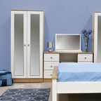 Armoire moderne Shannon ivoire et chêne