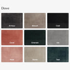 Lit ottoman Solace doublé en tissu avec pied de lit