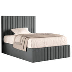 Lit ottoman Solace doublé en tissu avec pied de lit