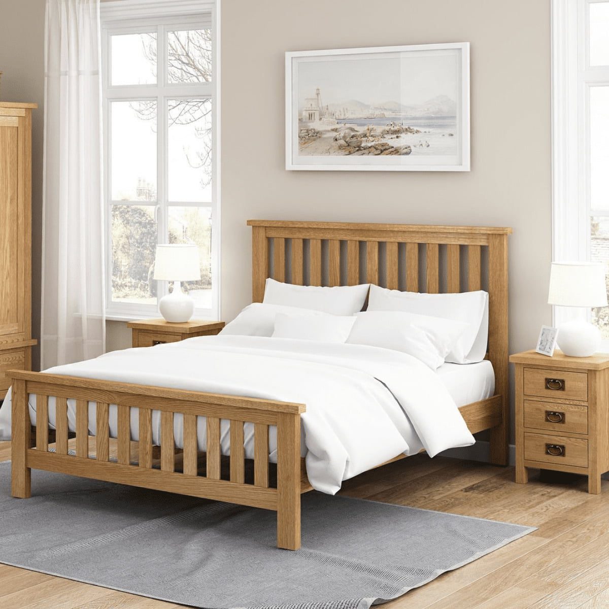 Table de chevet Sonia à 3 tiroirs en chêne