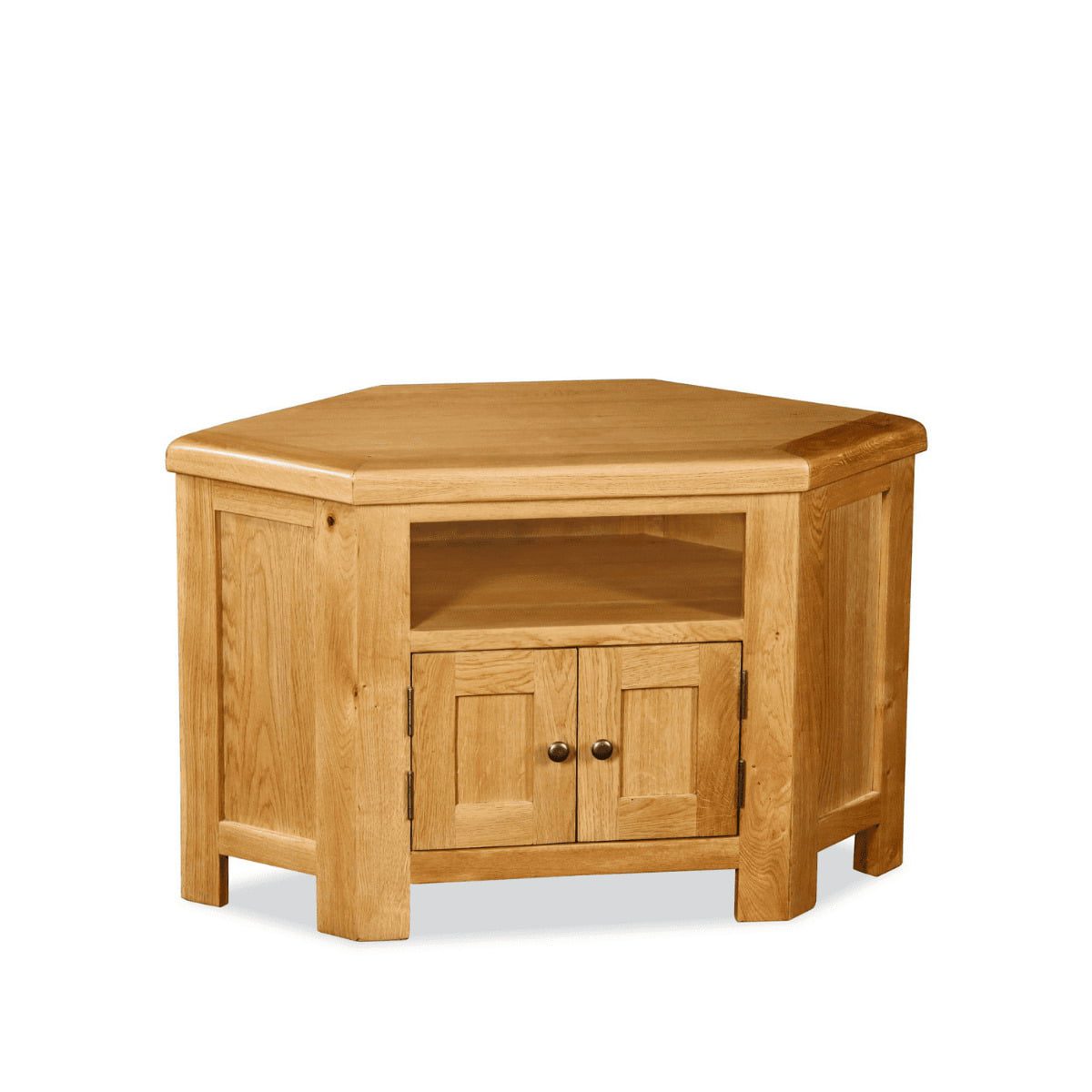 Meuble TV d'angle Sonia en chêne rustique