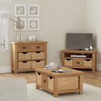 Meuble TV d'angle Sonia avec paniers