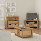 Petit buffet Sonia en chêne avec paniers