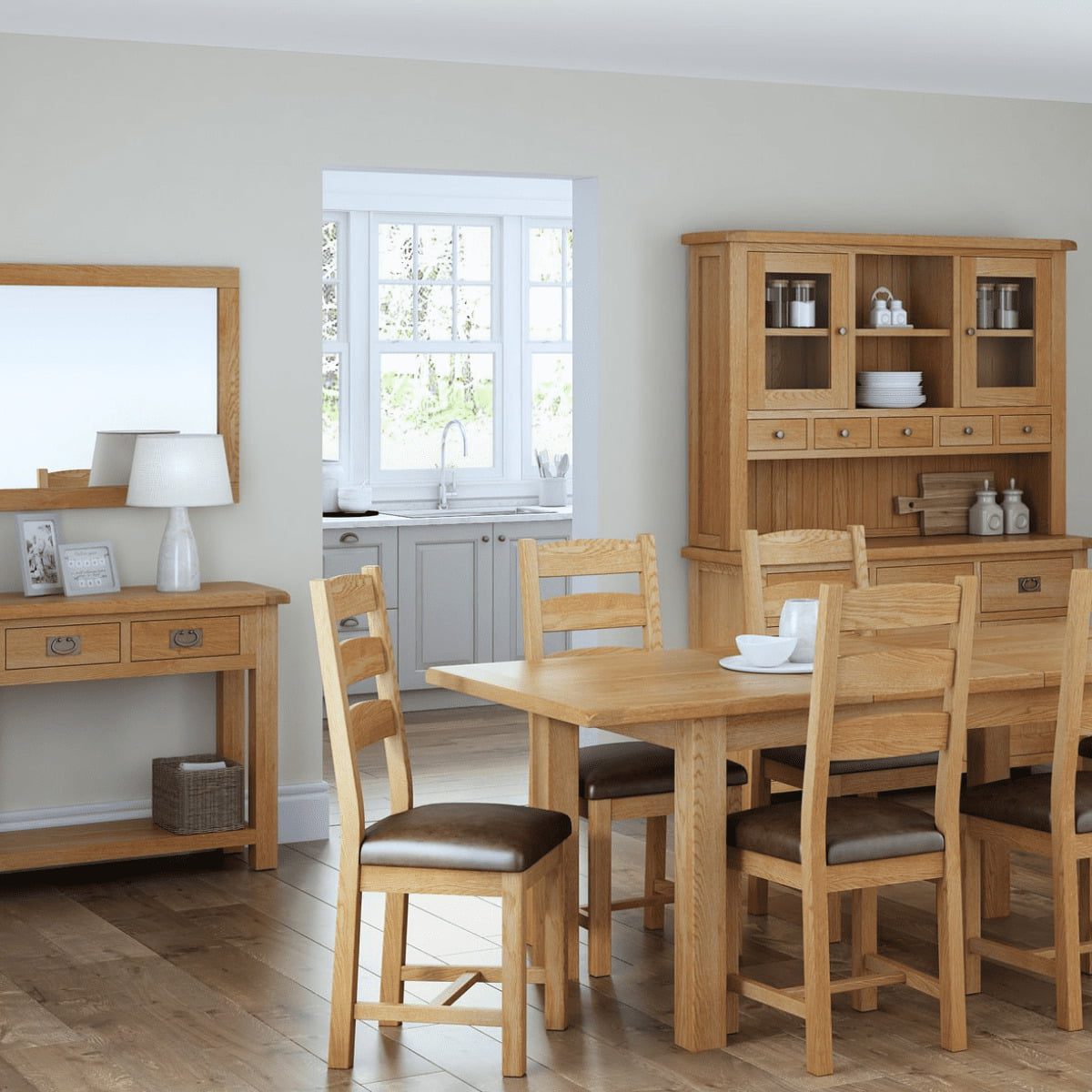 Miroir Sonia encadré en chêne rustique