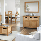 Miroir Sonia encadré en chêne rustique