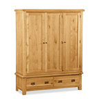 Armoire triple en chêne rustique Sonia