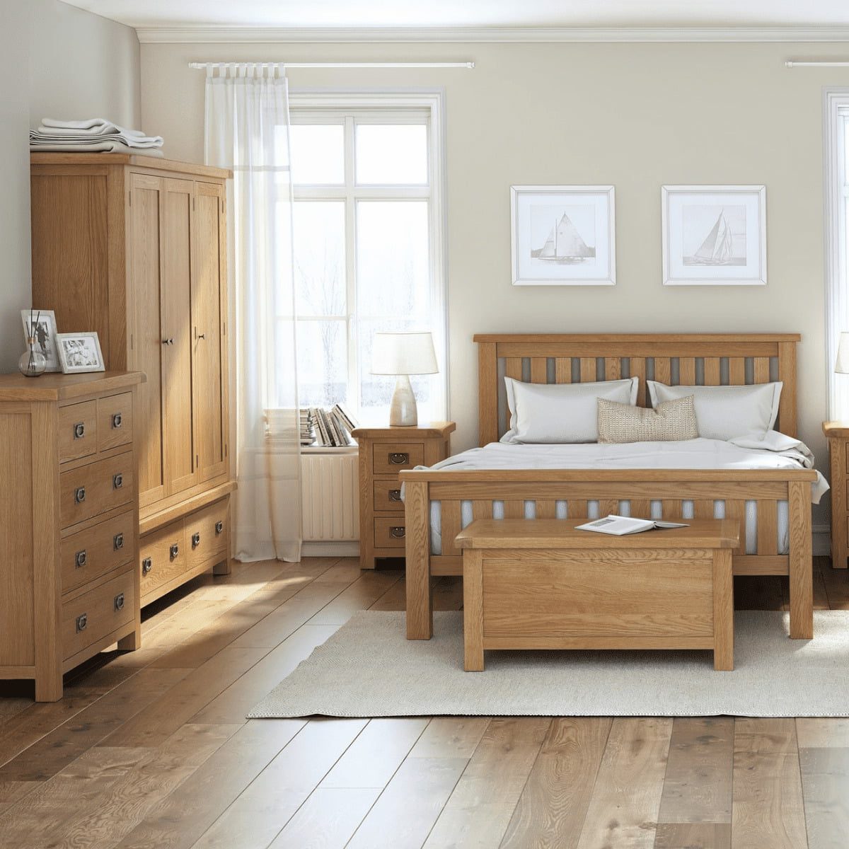 Armoire triple en chêne rustique Sonia