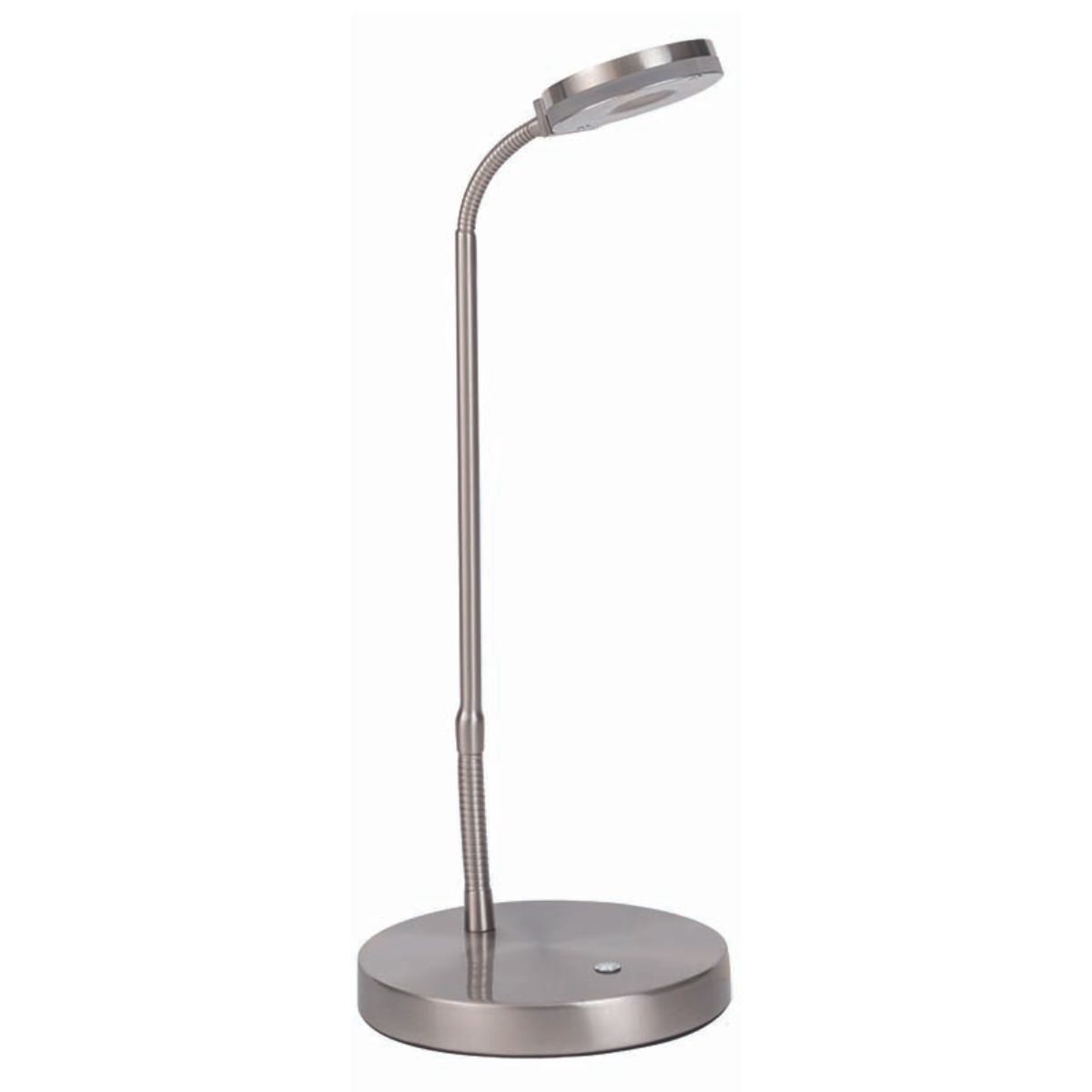 Lampe de bureau LED à intensité variable en nickel satiné