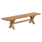 Banc de salle à manger en chêne à pieds croisés Tilmam