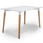 Table de salle à manger blanche minimaliste ultra rectangulaire de 1,2 m