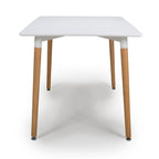 Table de salle à manger blanche minimaliste ultra rectangulaire de 1,2 m