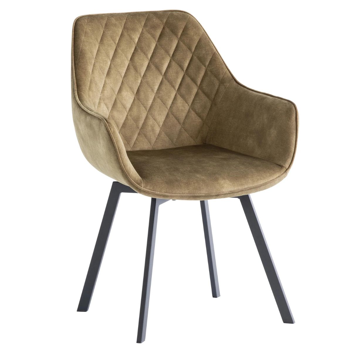 Chaise de salle à manger pivotante en velours Valletta