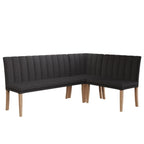 Banquette de salle à manger longue en velours Valentia Oak