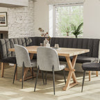 Banc de salle à manger Valentia en chêne velours